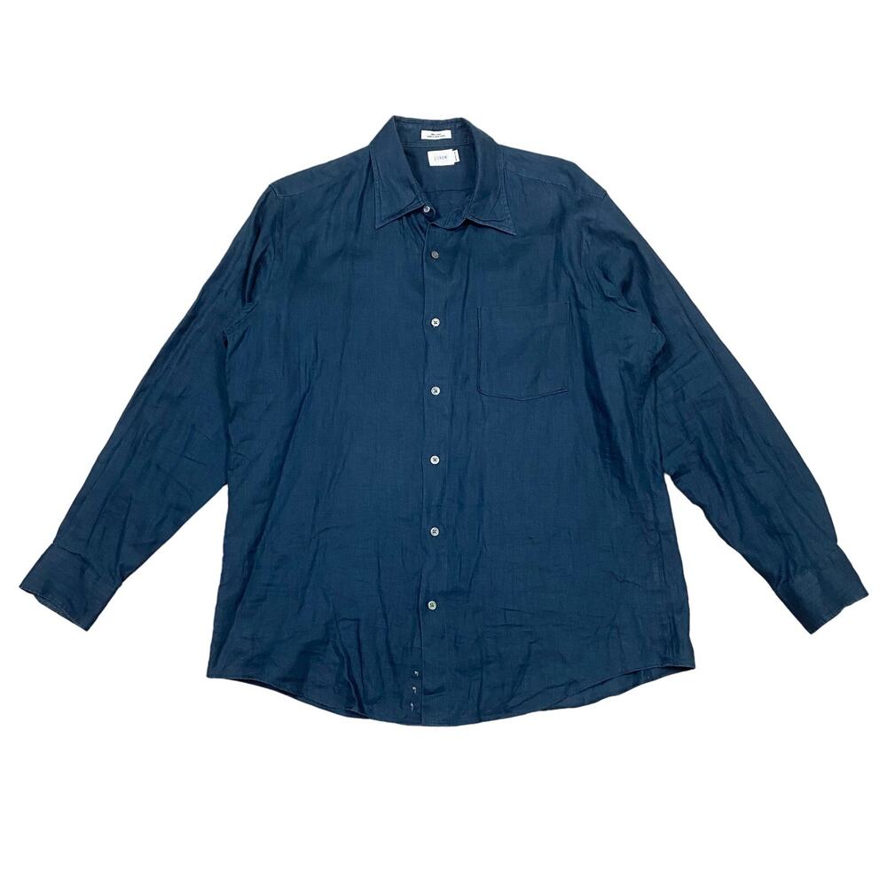 J. Crew 100% Linen Button Down Shirt Men's M Minimalist
